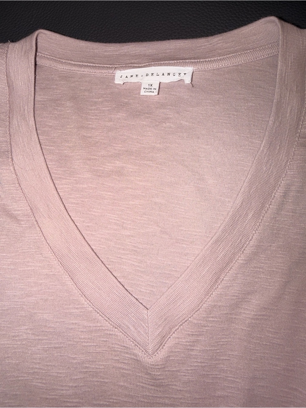 Jane and Delancey Slub Tee with Princess Puff Sleeves Light Pink 1X - Picture 6 of 6